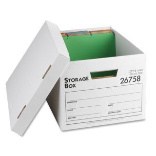 Storage Boxes, Letter/Legal, White, 12 Pack by Business Source