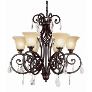 TransGlobe Lighting 6 Light Chandelier with Crystal