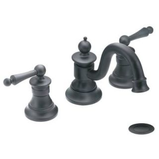 MOEN Waterhill 8 in. Widespread 2 Handle High Arc Bathroom Faucet Trim Kit in Wrought Iron (Valve Not Included) TS418WR