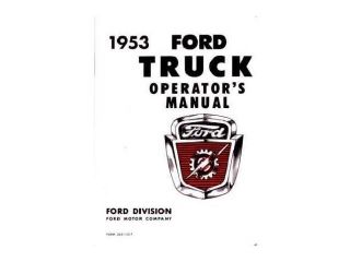 1953 Ford Truck Owners Manual User Guide Reference Operator Book Fuses Fluids