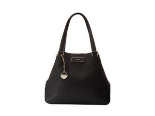 dkny saffiano leather small zip tote black