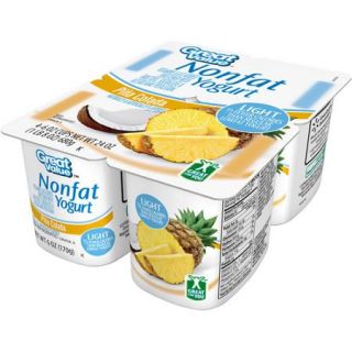 Great Value Light Pina Colada Nonfat Yogurt, 6 oz, 4 count