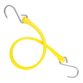 The Perfect Bungee 19 in. EZ Stretch Polyurethane Bungee Strap with Galvanized S Hooks (Overall Length: 24 in.) in Yellow PB24Y