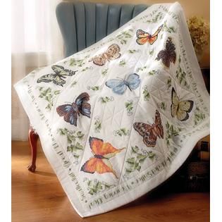 Bucilla  45X45  Butterfly Lap Quilt