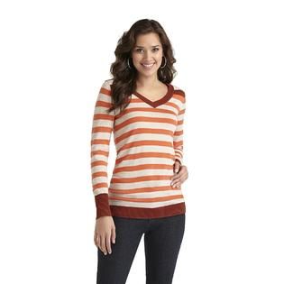 Route 66   Womens V Neck Sweater   Striped