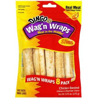 Dingo Wag'n Wraps Slims Chicken Basted, 8 Pack