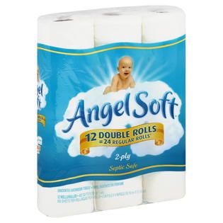 Angel Soft Bathroom Tissue, Unscented, 2 Ply, 24 rolls