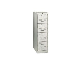 Tennsco CF 846LGY 8 Drawer File Cabinet For 3 x 5 & 4 x 6 Card, 15w x 52h, Light Gray