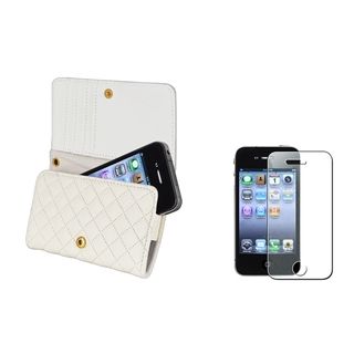 BasAcc Wallet Case/ Colorful Screen Protector for Apple® iPhone 4S