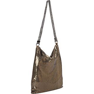 Whiting and Davis Relaxed Brass Mesh Mini Hobo