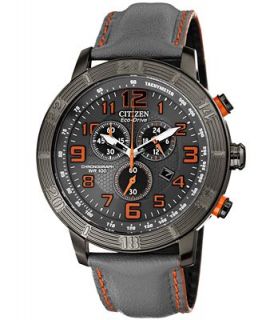 Citizen Mens Chronograph Drive from Citizen Eco Drive Gray Leather