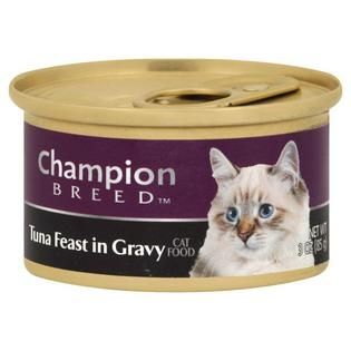 Champion Breed Grilled Tuna Feast in Gravy Cat Food, 3 oz. Can   Pet