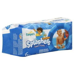 Pampers Splashers Swim Pants, Disposable, Size 6 (37+ lb), Go Diego Go