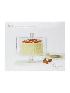 Linea Pave cake stand with dome 30cm x 28cm
