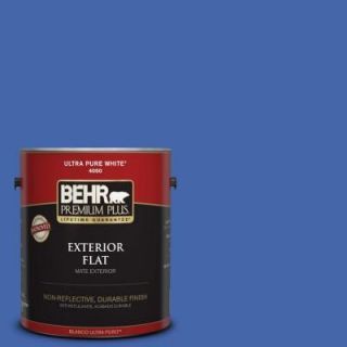 BEHR Premium Plus 1 gal. #P530 6 Indigo Batik Flat Exterior Paint 430001