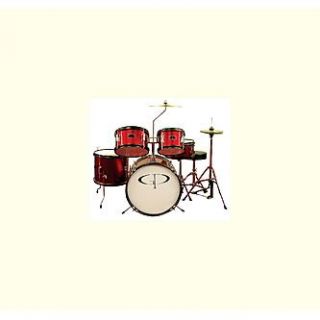 GP Percussion GP55 5 Piece Junior Drum Set With Cymbals and Throne in