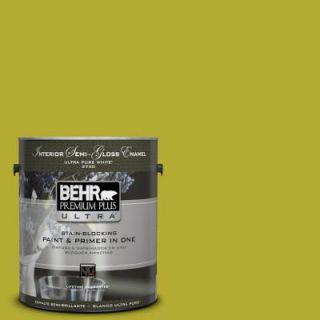 BEHR Premium Plus Ultra 1 gal. #P340 6 Green Neon Semi Gloss Enamel Interior Paint 375301
