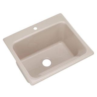 Thermocast Kensington Drop In Acrylic 25 in. 1 Hole Single Bowl Utility Sink in Innocent Blush 21160