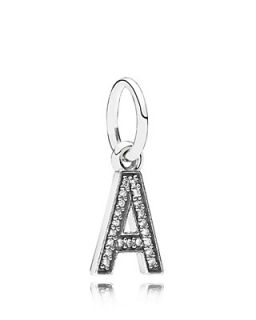 PANDORA Pendant   Sterling Silver & Cubic Zirconia Letter A, Moments Collection