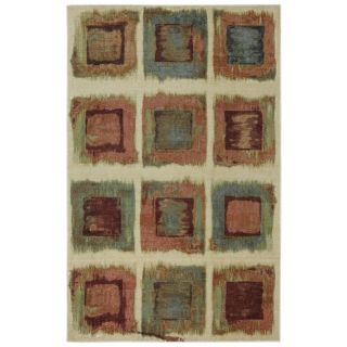 Mohawk Home Rusty Boxes Brown Rectangular Indoor Tufted Area Rug (Common: 5 x 8; Actual: 60 in W x 96 in L x 0.5 ft Dia)