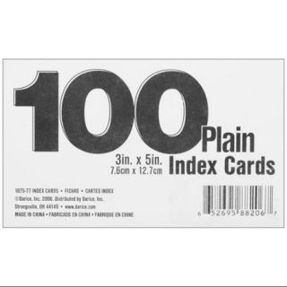 Index Cards 3"X5" 100/Pkg Blank White
