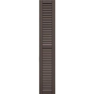 Winworks Wood Composite 12 in. x 70 in. Louvered Shutters Pair #641 Walnut 41270641