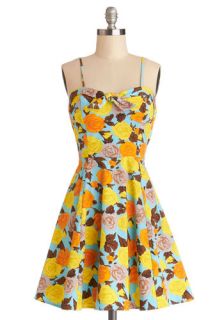 Getting Dot in Here Dress in Roses  Mod Retro Vintage Dresses
