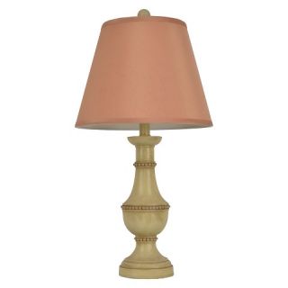 Antique Table Lamp   25H   Off White/Mauve