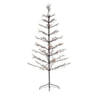 Home Accents Holiday 6.5 ft. Pre Lit Ghost Tree with Orange Lights TY005 1523
