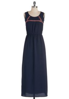 Miracle Maxi Dress in Coral and Navy  Mod Retro Vintage Dresses