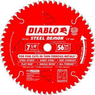 Diablo Steel Demon 7 1/4 in. x 56 Tooth Ferrous Metal Fine Saw Blade D0756F