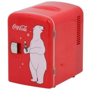 Coca Cola 10.4 in. 6 (12 oz.) Mini Refrigerator in Red KWC 4