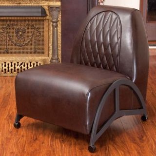 Priscilla Brown Leather Slipper Chair