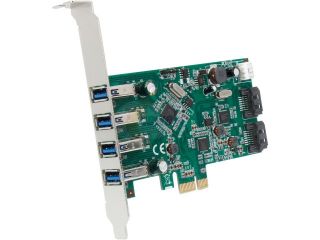 SYBA 6 port (4x USB 3.0; 2x SATAIII) PCIe x1, Revision 2.0, VLI/ASMedia Chipsets with Standard Model SD PEX50064