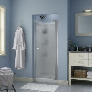 Delta Lyndall 30 in. x 64 3/4 in. Semi Framed Pivot Shower Door in Chrome with Rain Glass 2406411