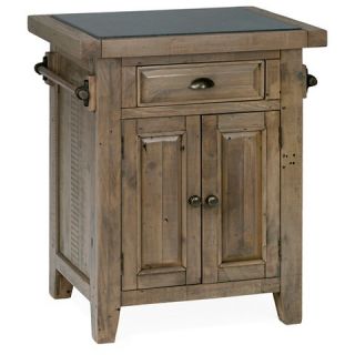 Jofran Slater Mill Pine Small Kitchen Island with Granite Top