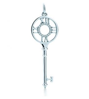 TIFFANY & CO   Tiffany Keys Atlas® key pendant in 18k white gold with diamonds, medium