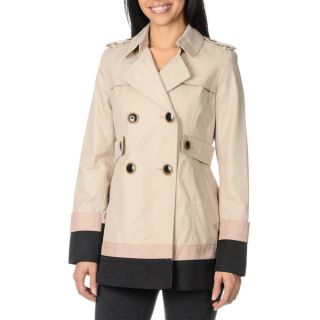 Kensie Womens Short Double Breasted Trench Coat   Shopping