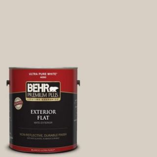BEHR Premium Plus 1 gal. #BWC 24 Mocha Light Flat Exterior Paint 405001
