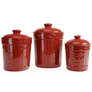Sorrento Canisters in Ruby   Set of 3