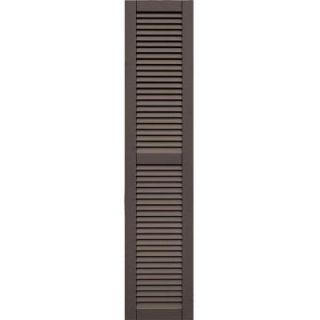 Winworks Wood Composite 15 in. x 70 in. Louvered Shutters Pair #641 Walnut 41570641