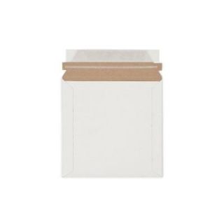Plain White 6 in. x 6 in. White Paperboard Stay Flat Mailers with Adhesive Easy Close Strip 200/Case MJ 0