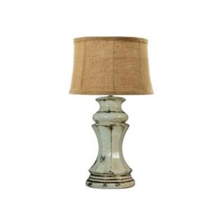 Fangio Lighting 29 in. Aged Transparent Grey Crackle Ceramic Table Lamp 8764
