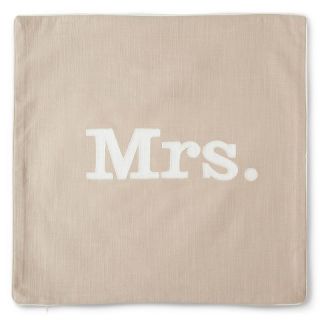 Threshold™ Monogram Pillow Cover Mrs.   Tan
