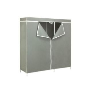 Honey Can Do 63 in. H x 60 in. W x 18 in. D Portable Closet in Gray WRD 03746