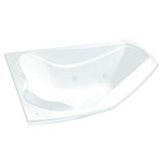 MAAX Cocoon 5 ft. Front Drain Corner Soaking Tub in White 102724 000 001 000