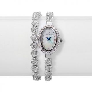 Croton Silvertone CZ Wrap Bracelet Watch   7840105