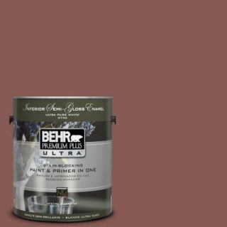 BEHR Premium Plus Ultra 1 gal. #PPU1 9 Red Willow Semi Gloss Enamel Interior Paint 375301