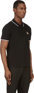 kenzo black tiger logo short sleeve polo shirt 185 cad view details