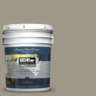BEHR Premium Plus Ultra 5 gal. #PPU8 20 Dusty Olive Satin Enamel Interior Paint 775405